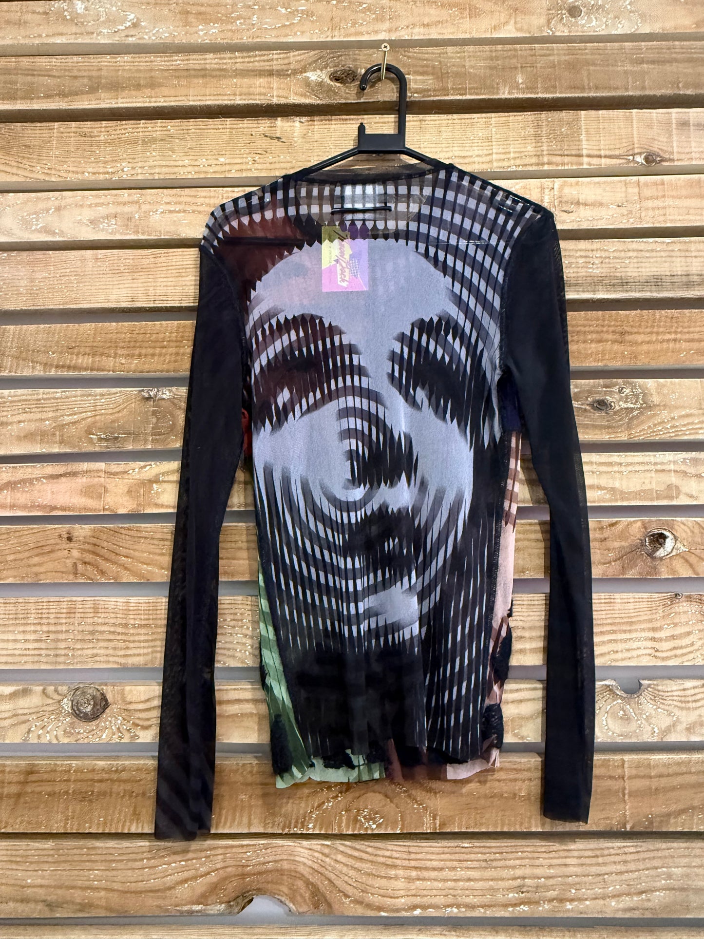 Vintage Y2K RARE Jean Paul Gaultier Greta Garbo Marlene Dietrich Mesh Top. Size Medium.