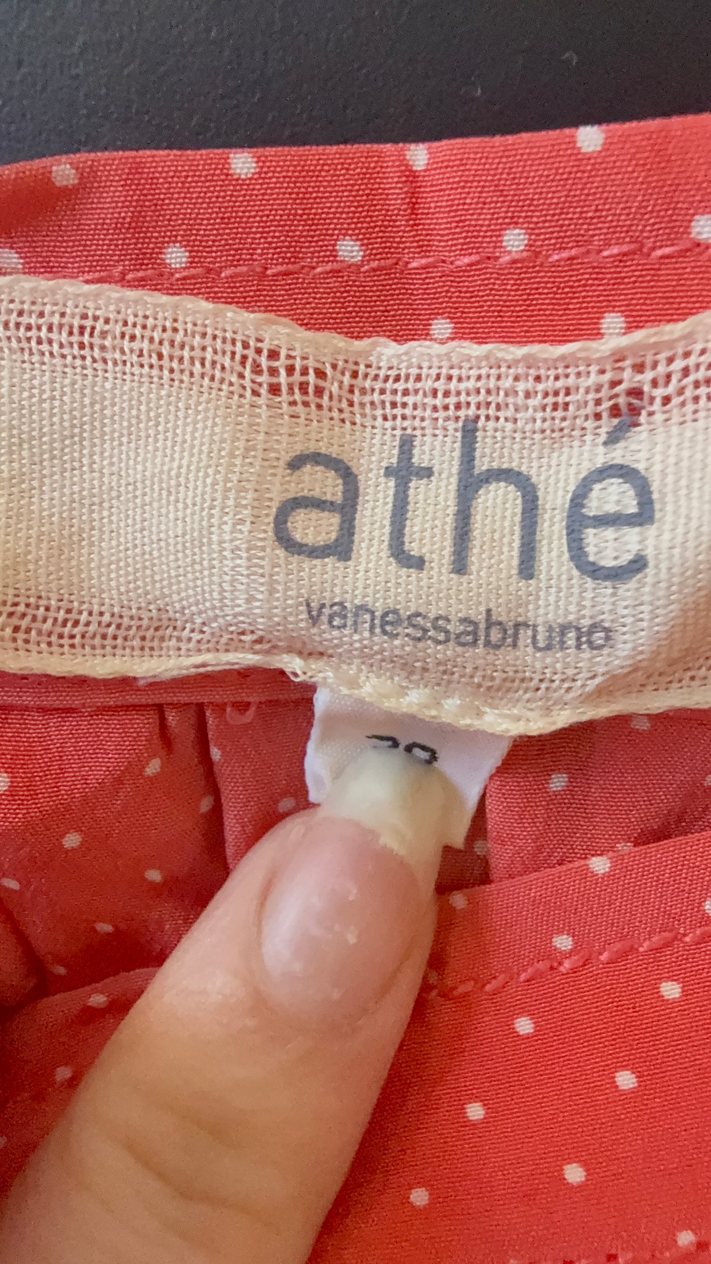 Vanessa Bruno Athé mini skirt. Silk. Colourblock/ polka dots. Size 8. Summer.