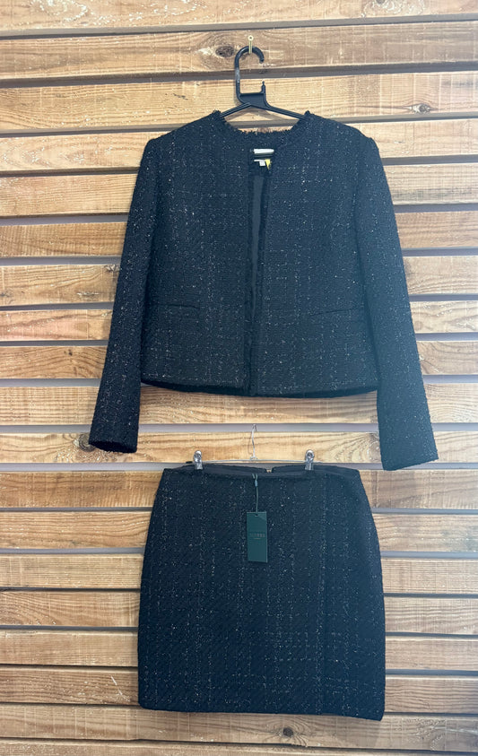 BNWT Hobbs Gabriella Tweed 2 piece suit. Skirt & jacket. Black. Size UK12