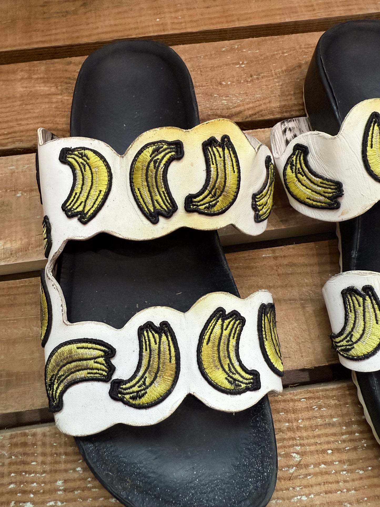Sophia Webster banana print slides/ sandals. Summer. EU40 UK6.5