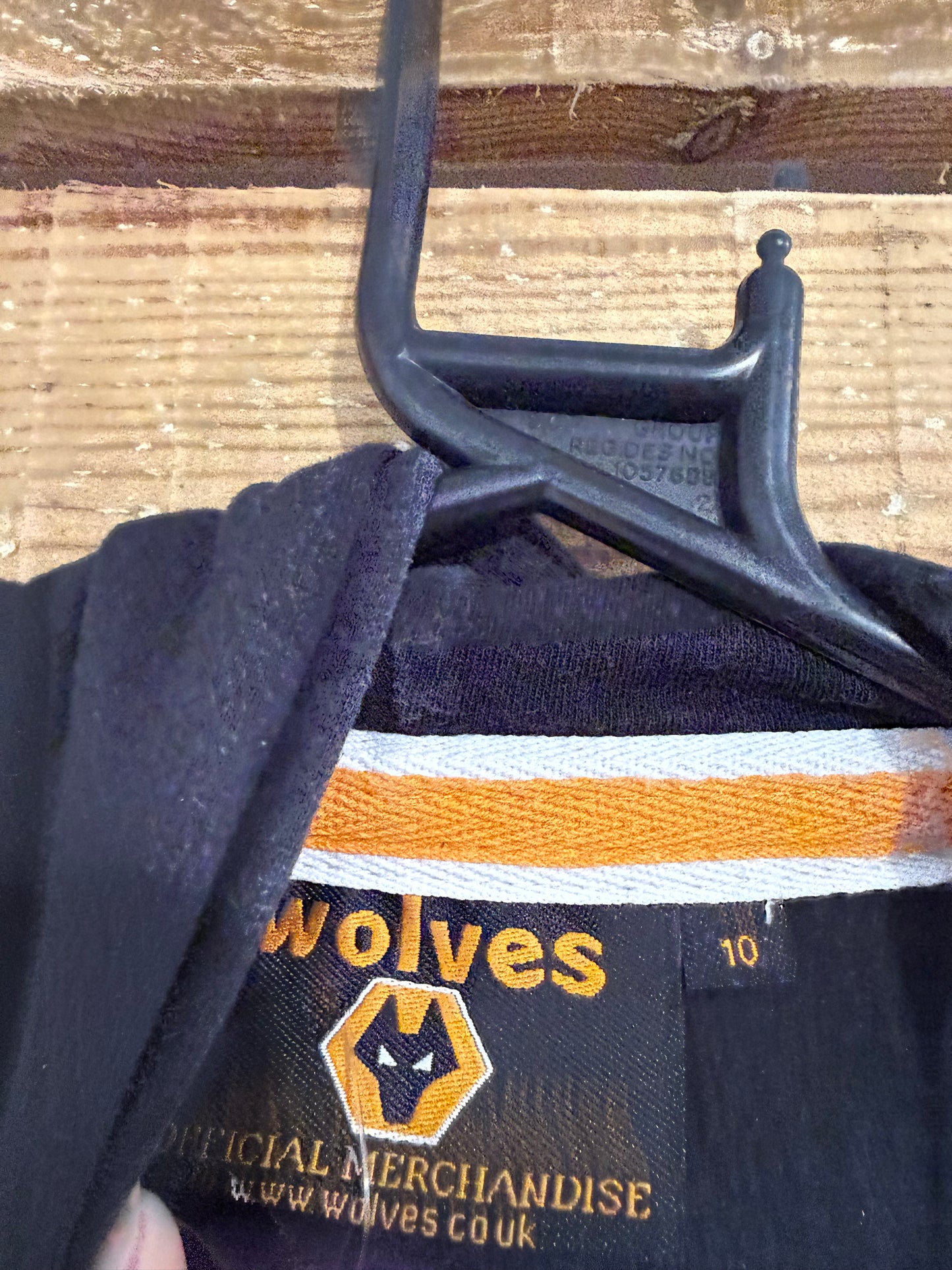 Vintage Y2K Wolves football diamanté hoodie sweater/sweatshirt. Black. Size 10.
