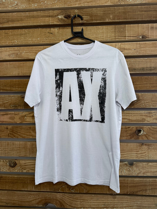 Armani Exchange logo T-shirt. Cotton Crewneck. White. Size Medium.
