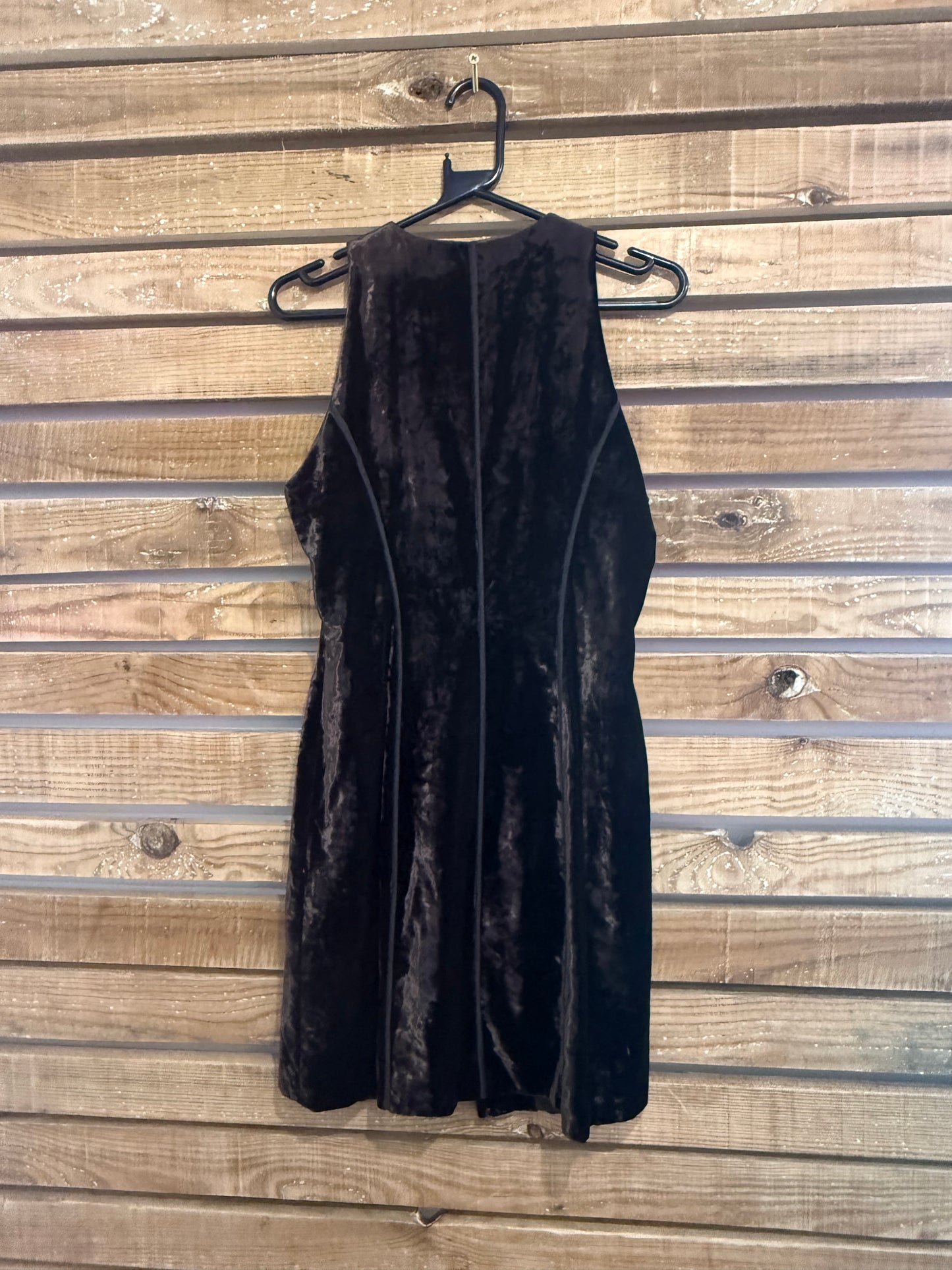 Vintage Y2K Nic Janik velvet zipped front sheath dress. Evening. Size UK8-10