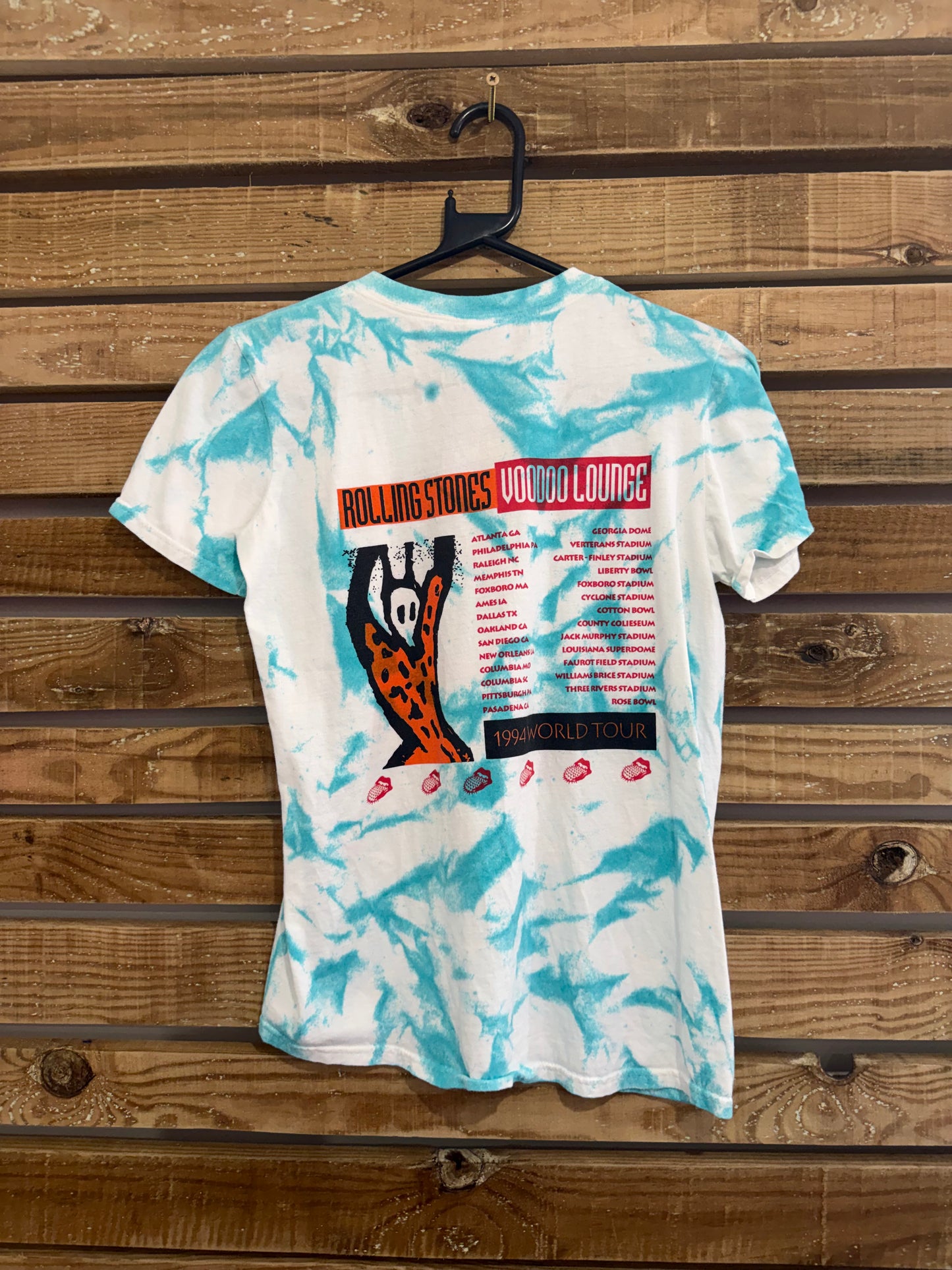 Vintage 90s The Rolling Stones - Voodoo Lounge Graphic T-shirt. Tie dye. Size small.