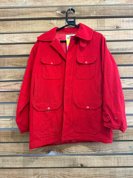 Vintage 50s red wool woolrich jacket. Size Medium. Rockabilly.