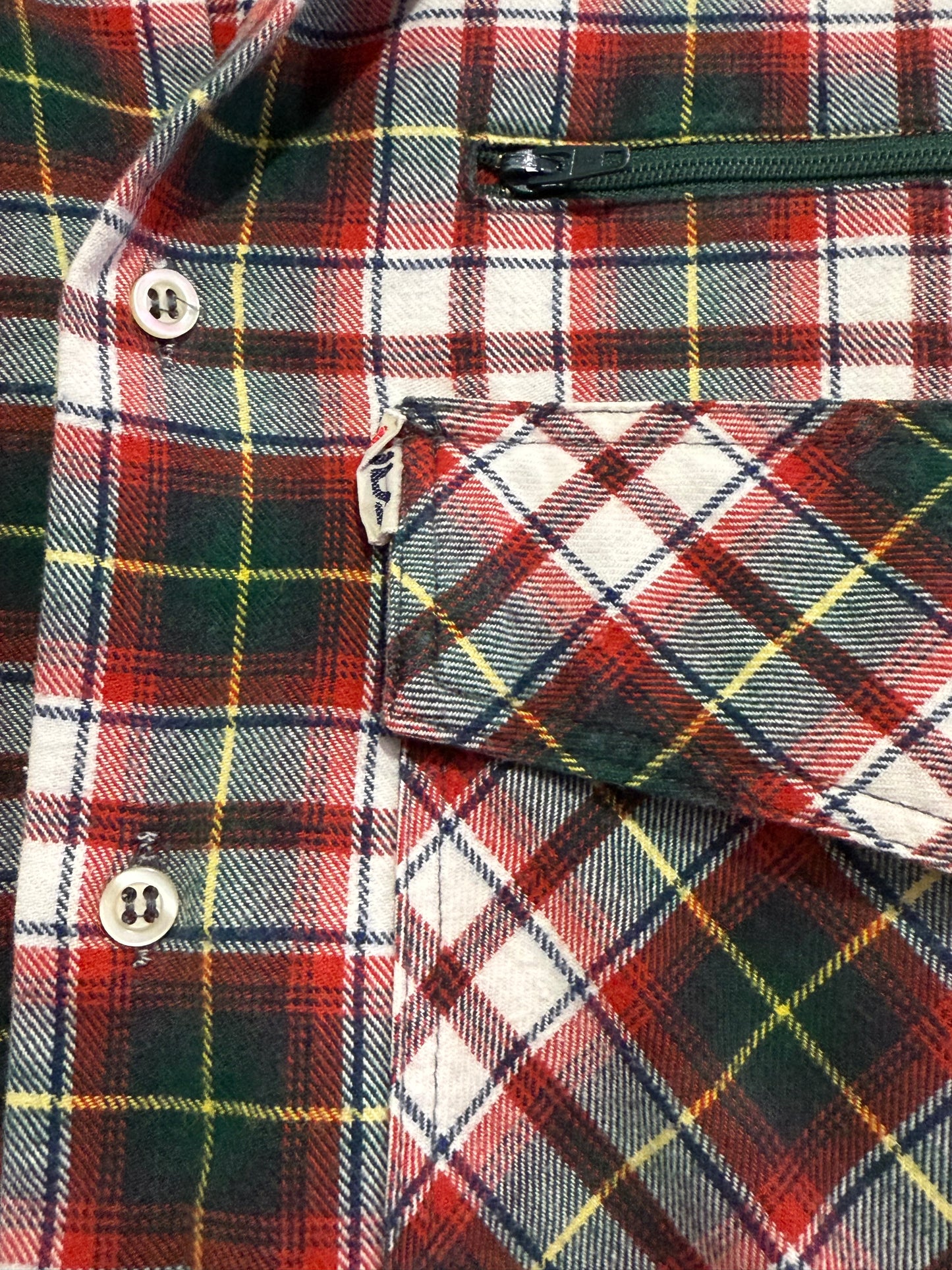 Vintage 80s Fila checked/ tartan/ plaid button up shirt. Size Large.