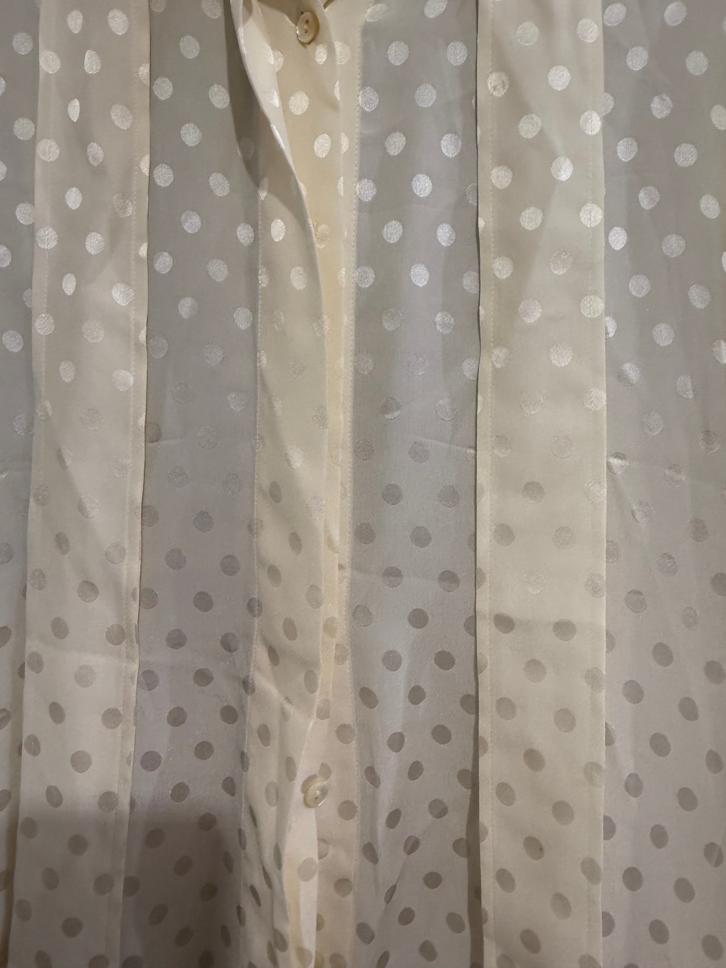 Vintage 80s Aquascutum pussy bow polka dot blouse. Size UK10.