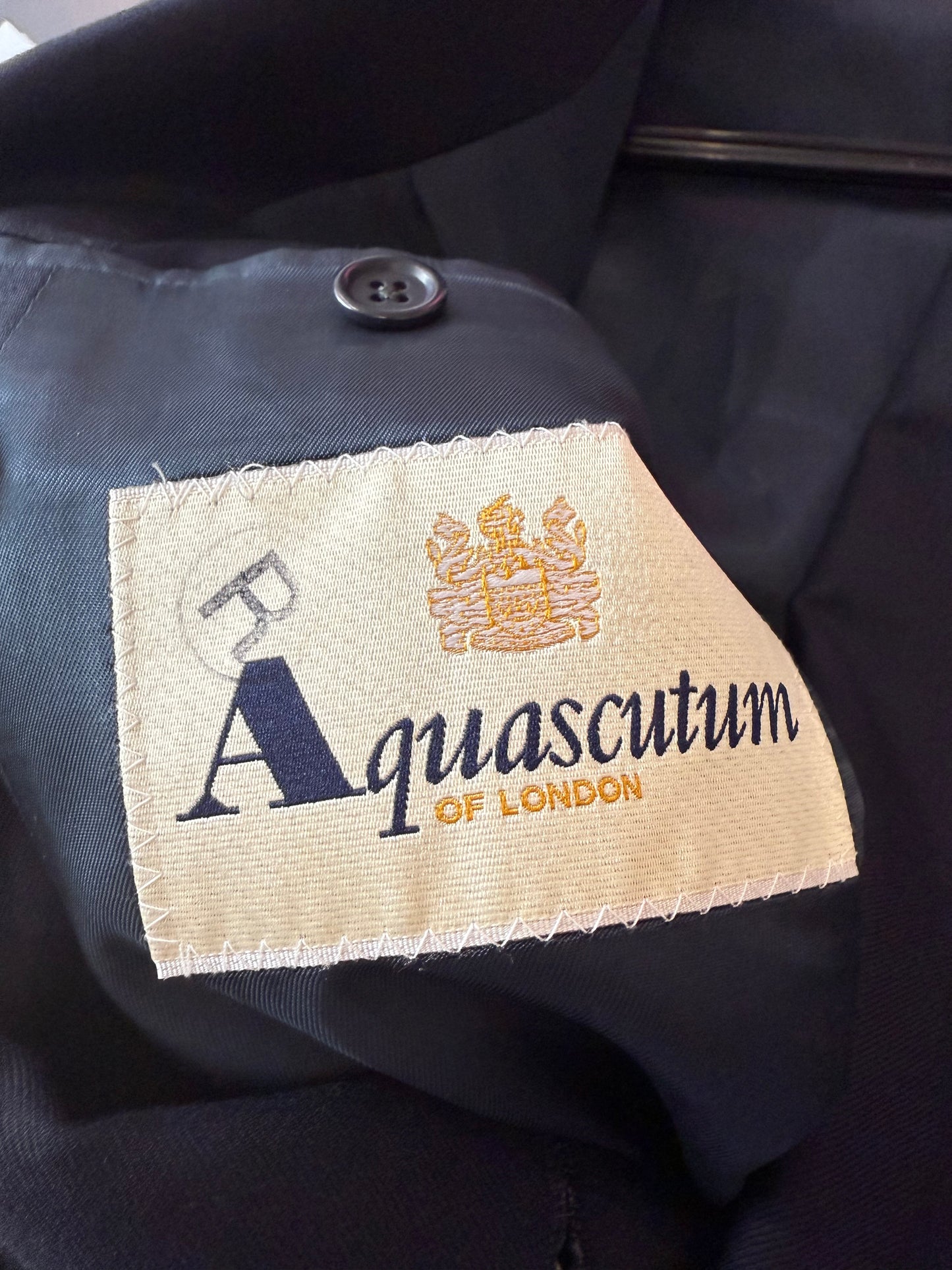 Vintage 80s Aquascutum double breasted Blazer/ Jacket. Size 42” chest, medium.
