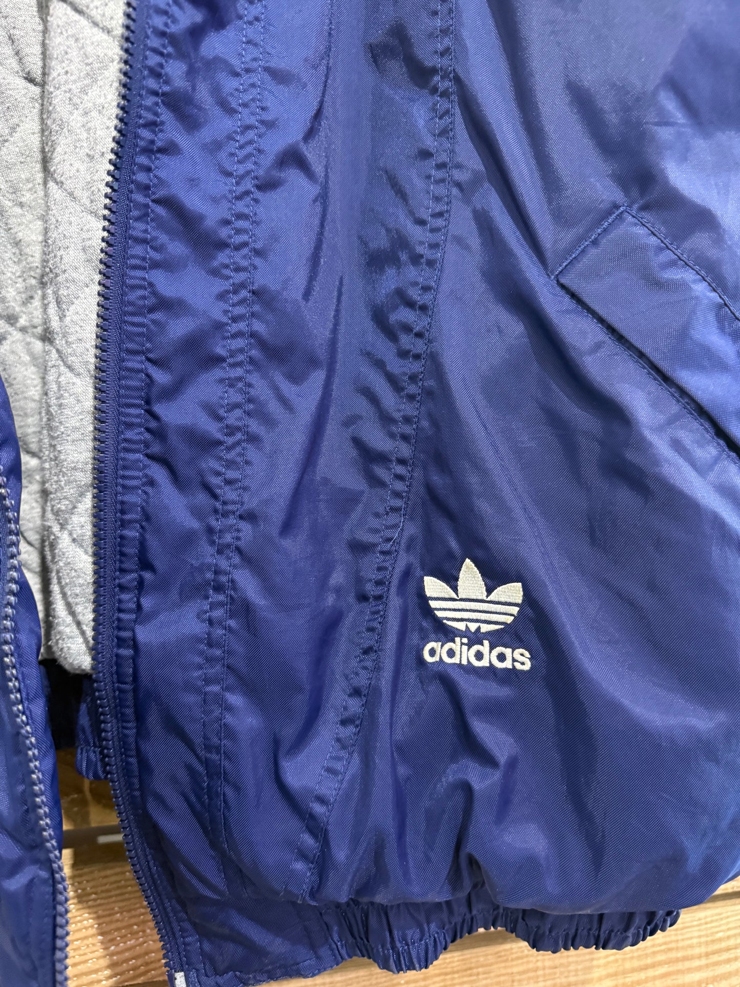 Vintage 90s Adidas hooded jacket. Spell-out. Size XXL. Festival.