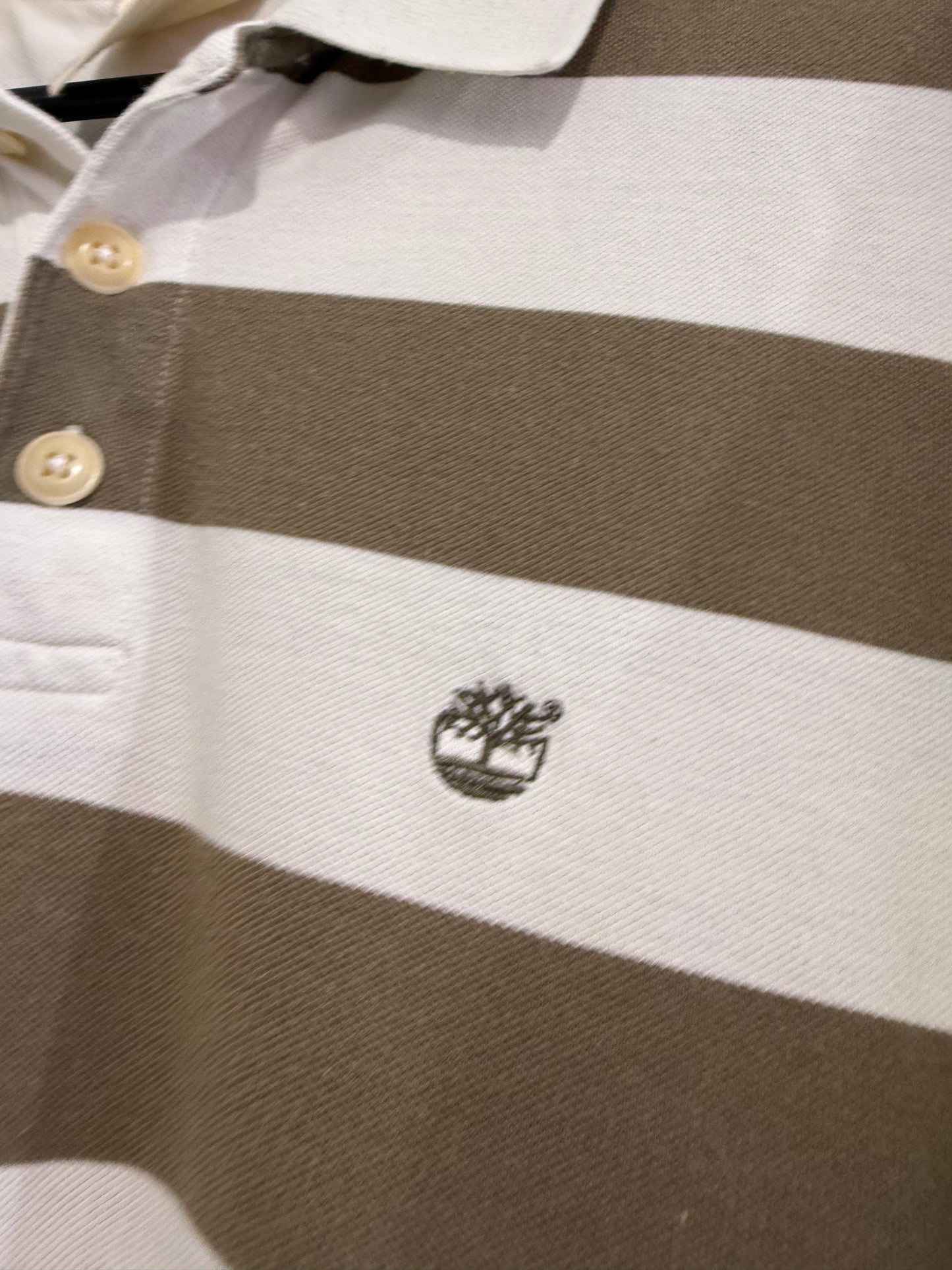Vintage 90s Timberland polo shirt. Striped. Size Large. 46” chest.