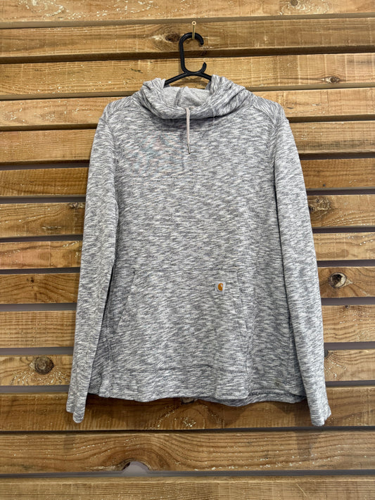 Vintage Y2K Carhartt hoodie/ hooded sweater. Grey. Size Large. Workwear.