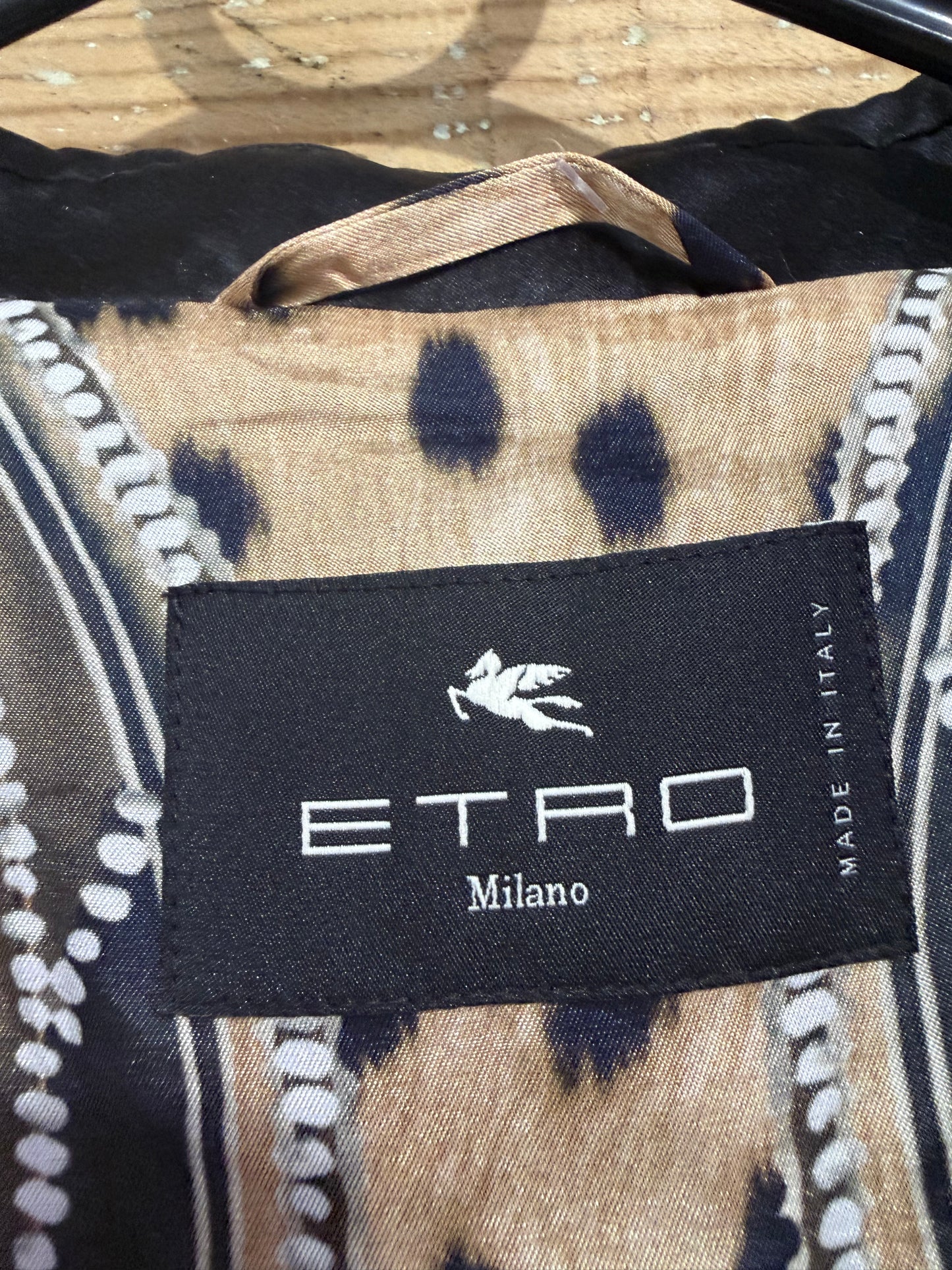 Etro Tuxedo style double breasted button up blazer/ jacket. Black. EU42