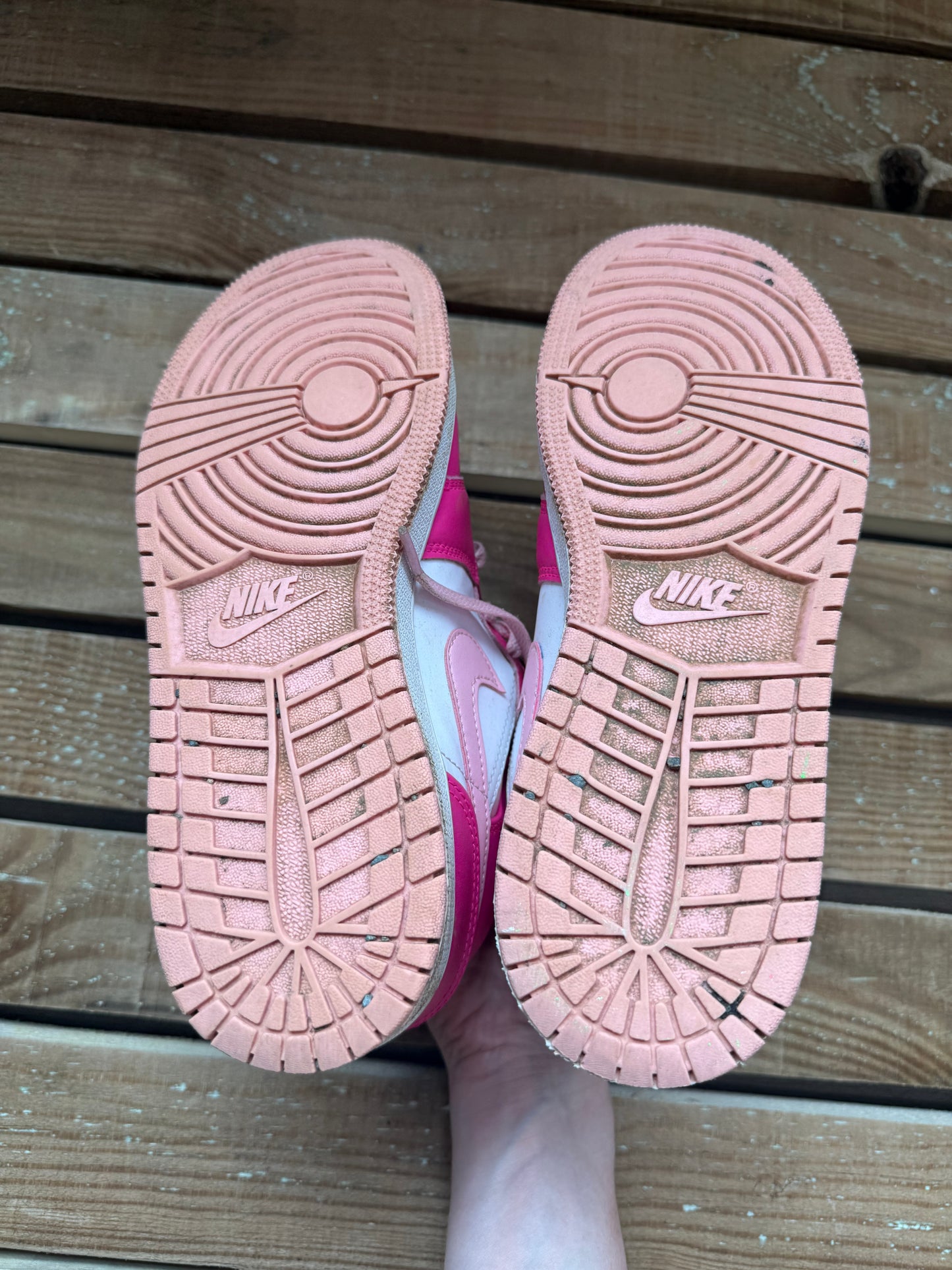 Nike Jordan Barbie High top Trainers/ sneakers. Size 38 (UK5) pink and white.