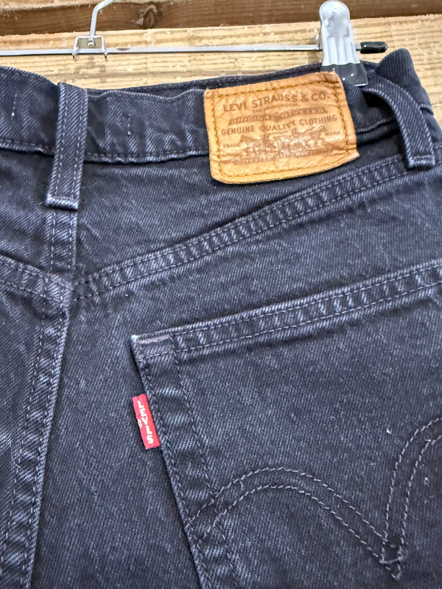 Levi’s 501 Cut Off Denim Shorts. Black. Size UK8. 26” waist.