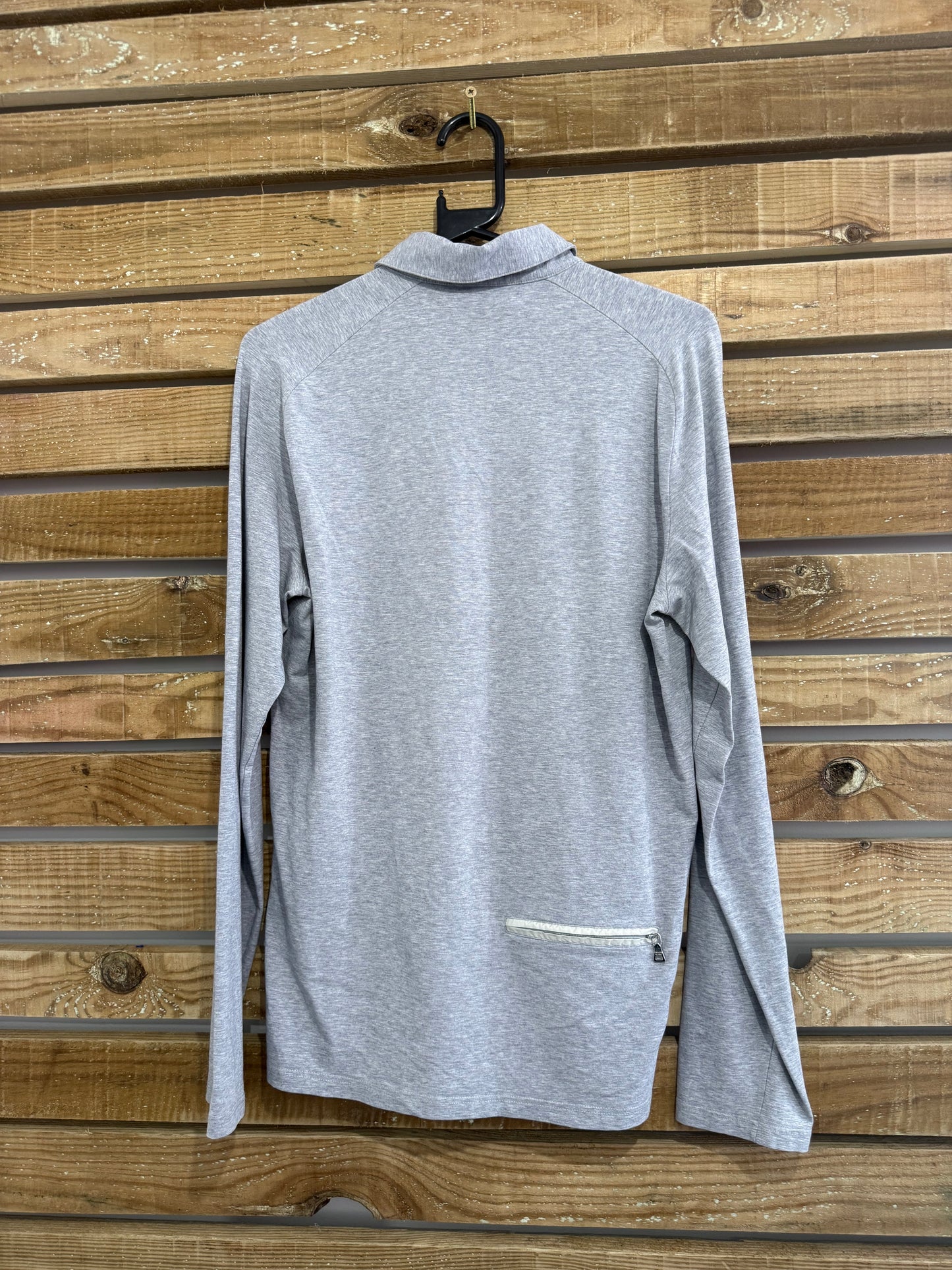 Vintage 90s Prada 1/4 zip top/ sweater. Grey. Size Medium.