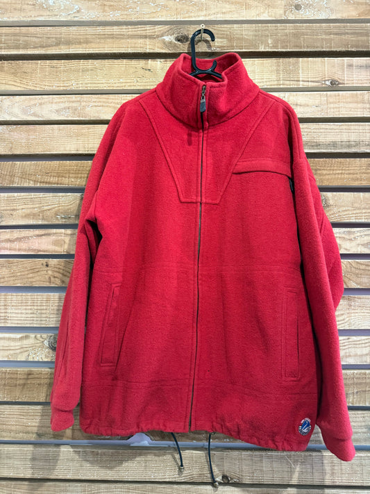 Vintage 90s RARE Swanndri wool zip up jacket. Red. Size XL