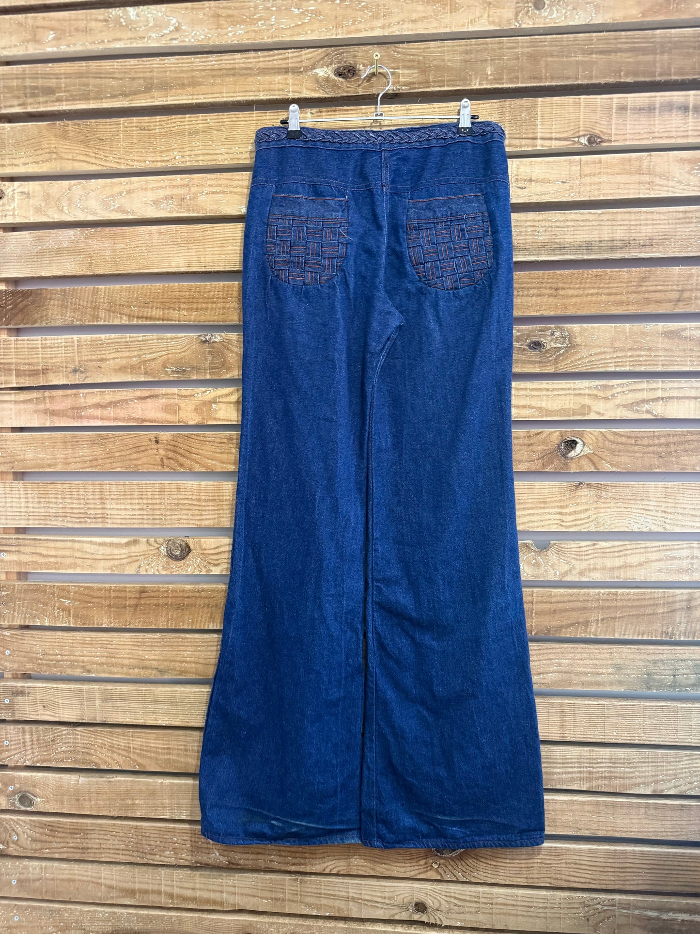 Vintage 70s flared jeans. Hippy/ Boho. Size UK10. Waist 30”