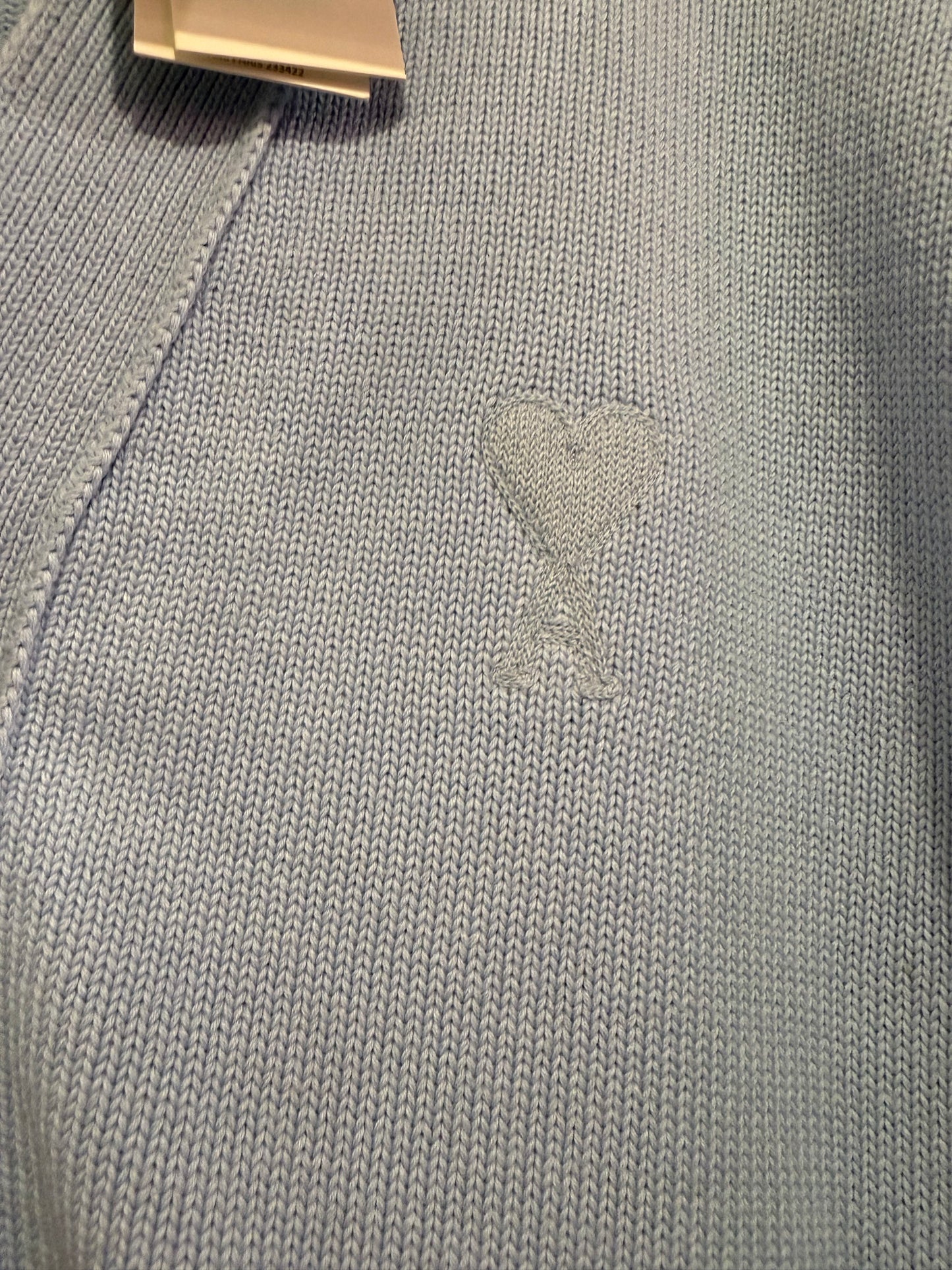 BNWT Ami Paris, Ami de coeur cardigan. Sky blue. Size Medium.