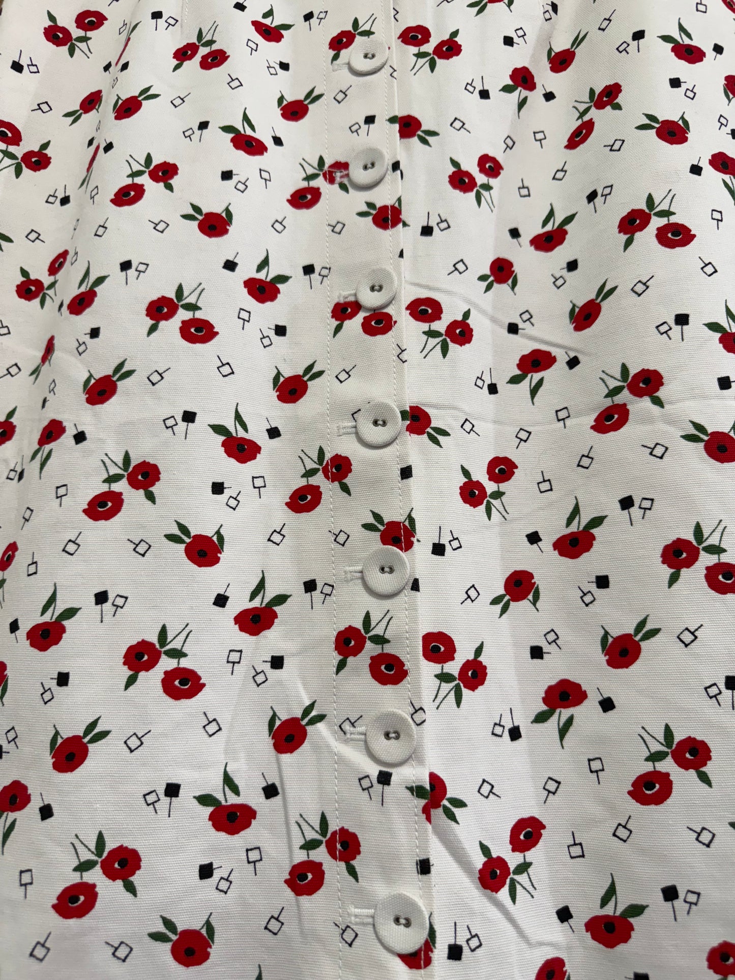 Vintage 80s, 40s style, Aquascutum Novelty print pencil skirt. Poppy. Summer. Size 10.