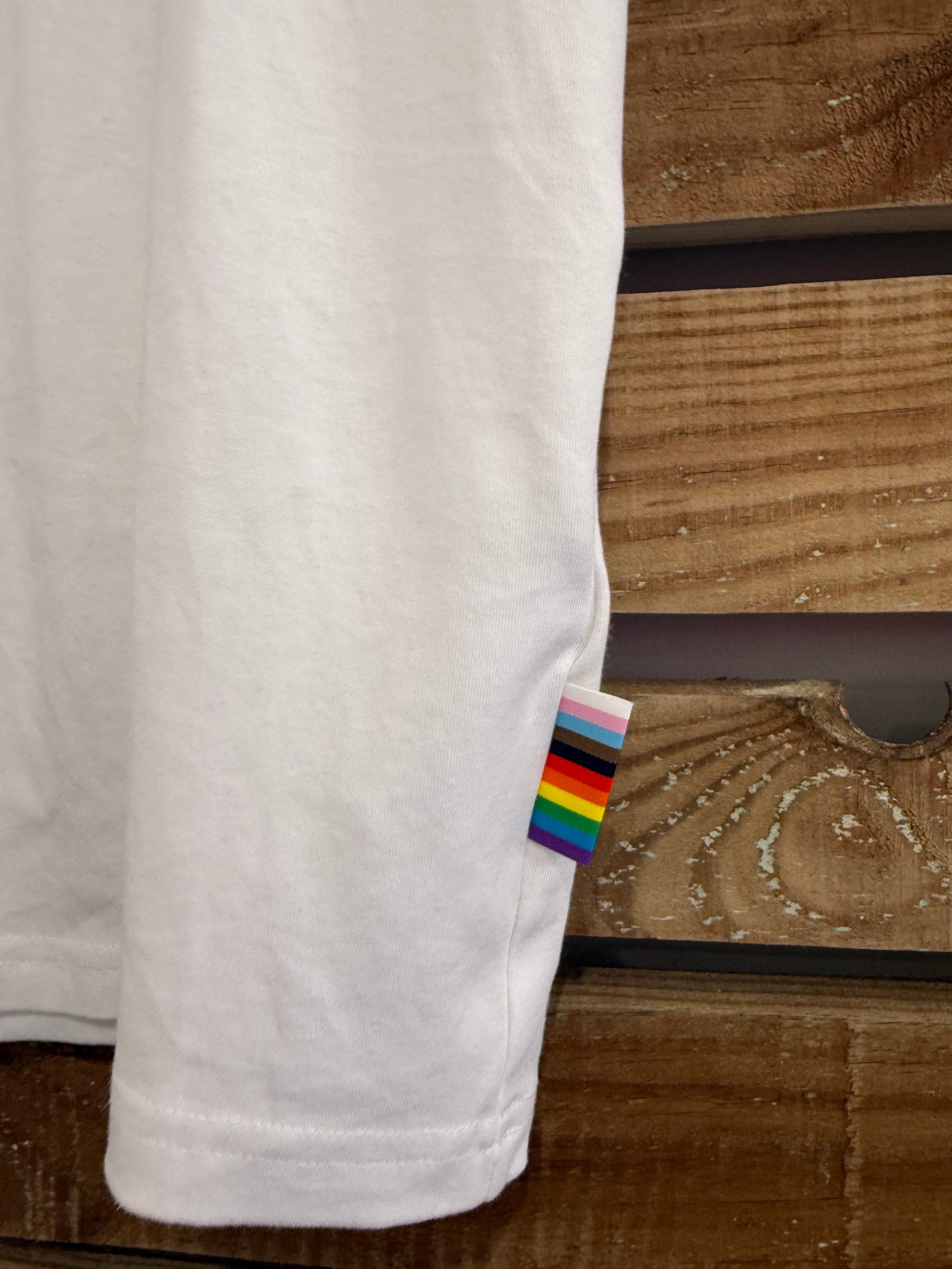 Hugo Boss rainbow logo T-shirt. Pride/Gender Equality. White. Size Small.