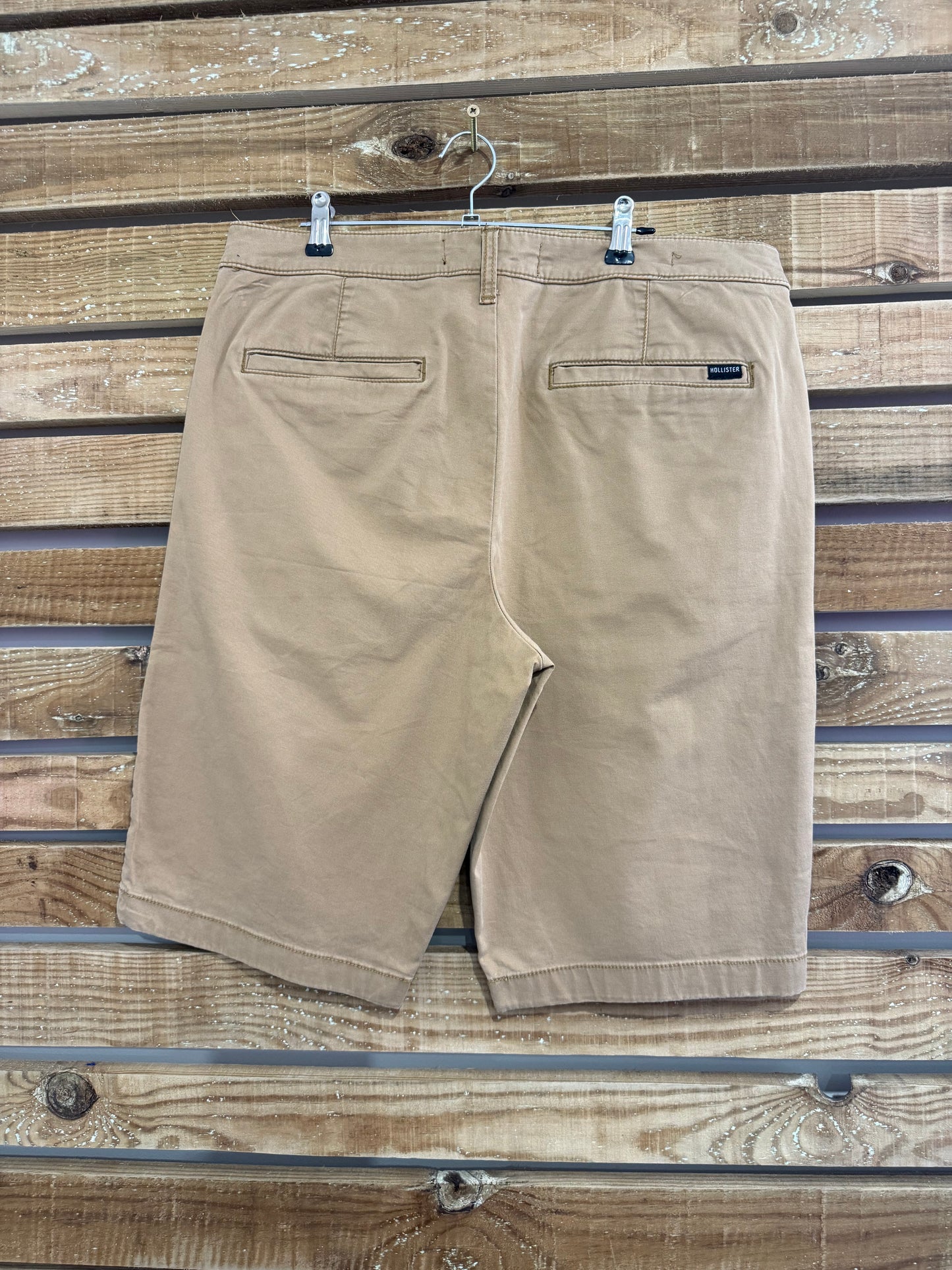 Hollister chino shorts. 34” waist. Beige. Golf/summer/holiday.