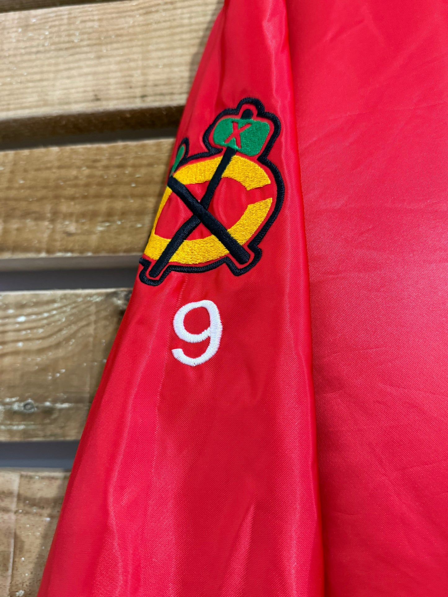 Vintage 80s Chicago Scarborough Winterhawks Oldtimers bomber jacket. USA. Size XL. NHL.