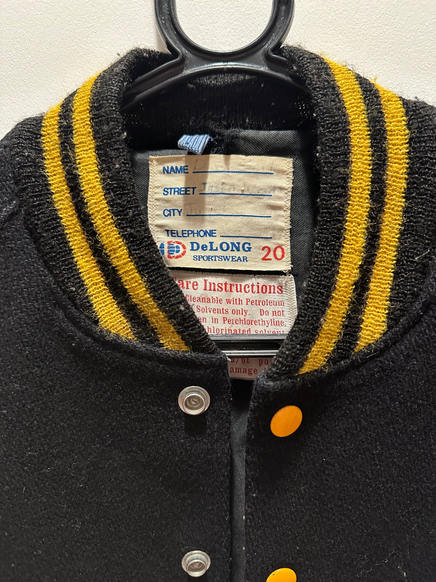 Vintage 70s Delong Varsity Jacket. 50s Style. College Jacket. Rockabilly. Size medium.