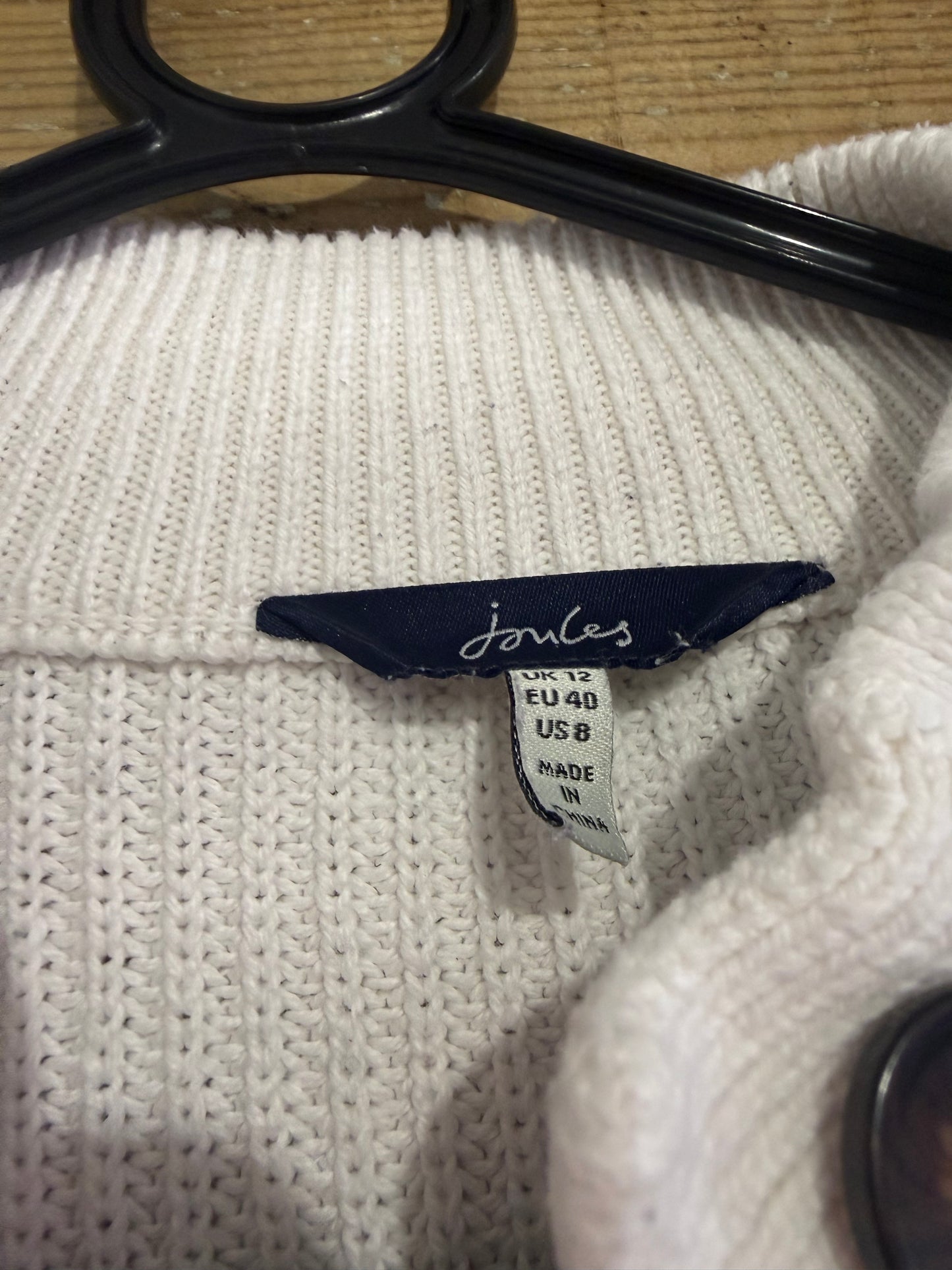 Joules striped knit button cotton jumper/ sweater. French vibes. Size UK12