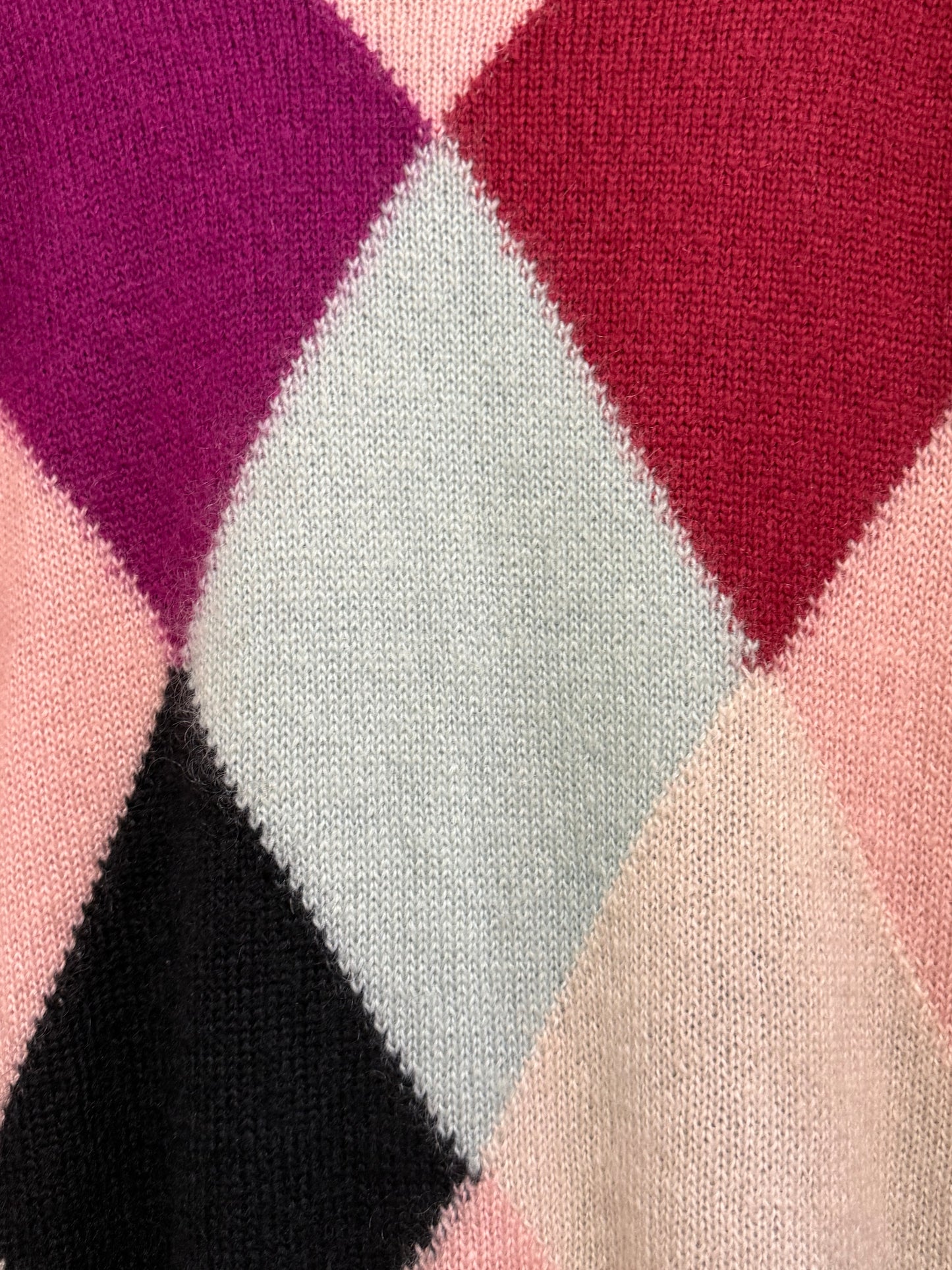 MSGM argyle mohair & wool pattern jumper. Pink. Size Small.