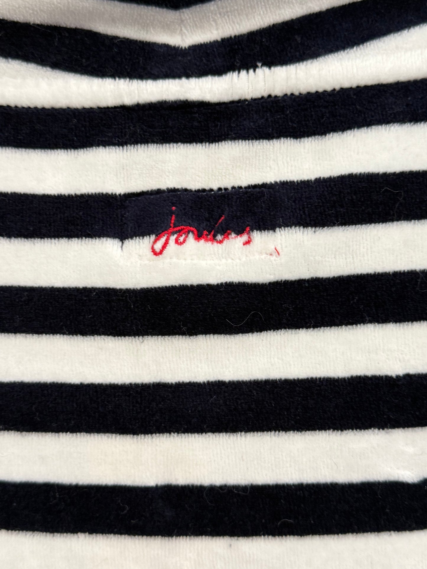 Joules velour striped funnel neck jumper/ top. Size UK10