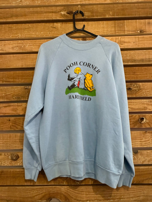 Vintage RARE Y2K Disney Winnie the Pooh Corner sweater. USA. Size Large. Blue