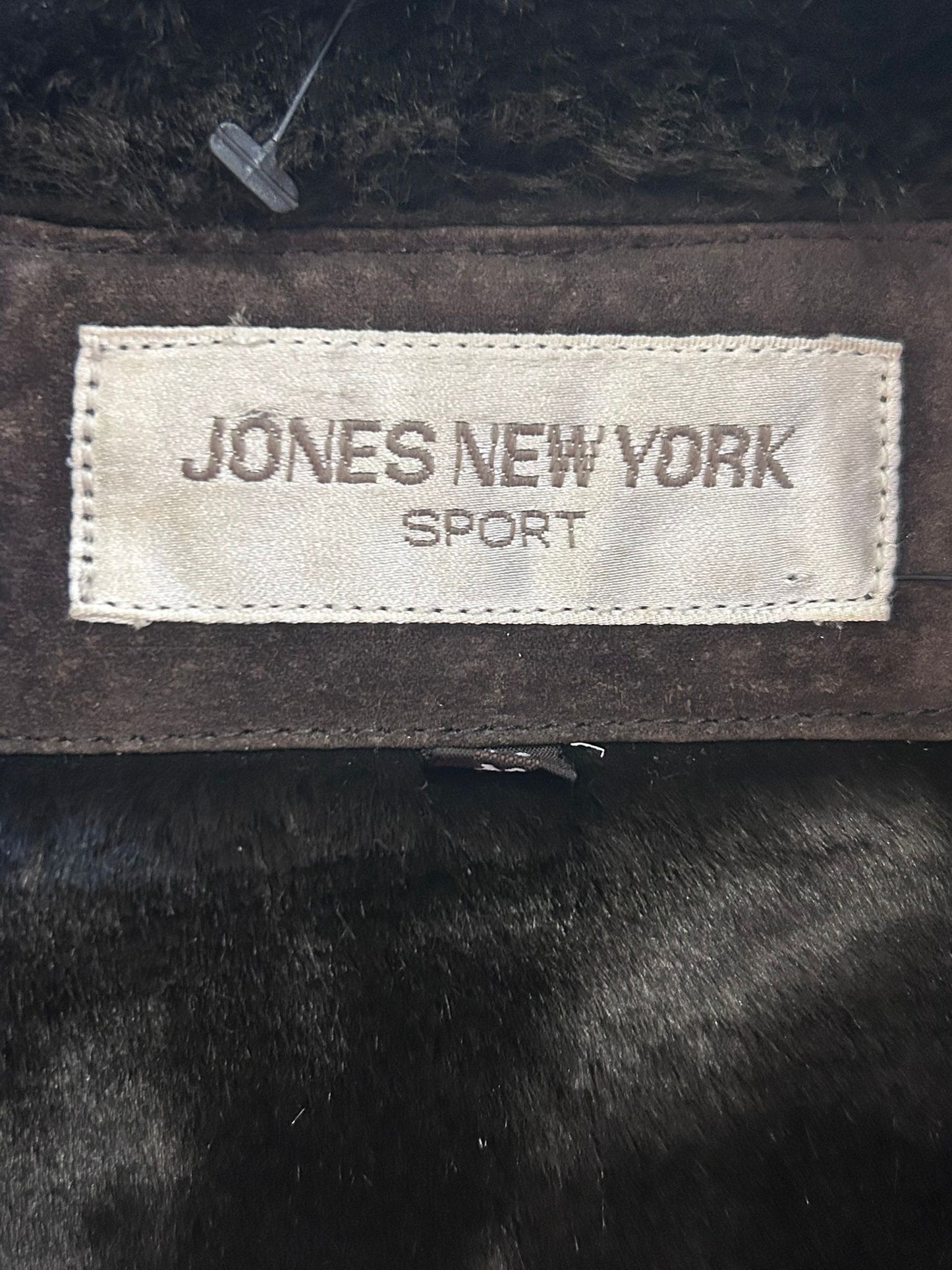 Vintage 90s shearling leather jacket. Brown sheepskin. Size Medium.