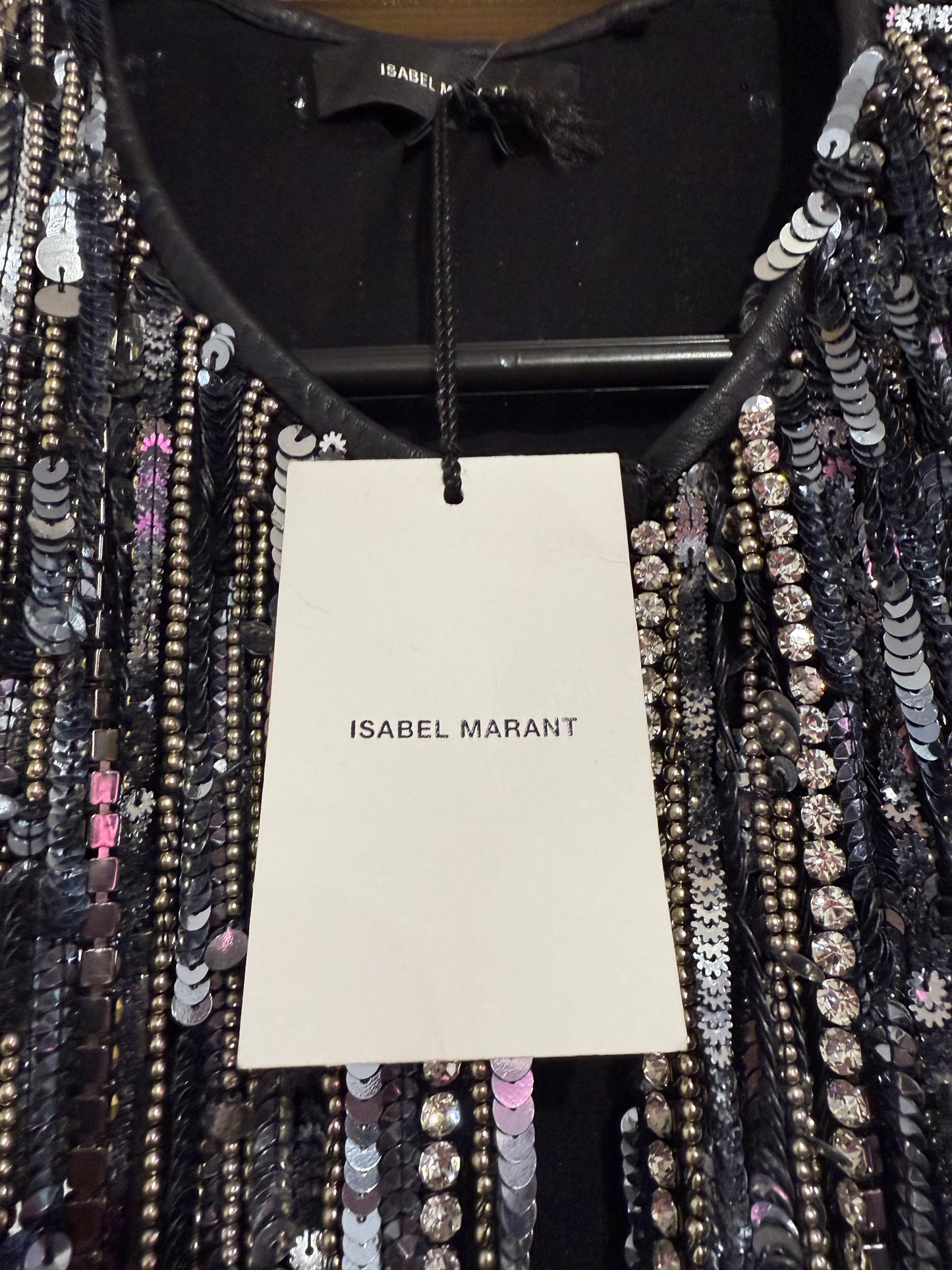 BNWT Isabel Marant Peonia Sequin-Fringe Silk-Organza Top/ cape/ shawl. Free sizing. Christmas/ party