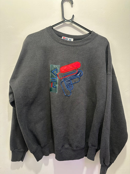 Vintage Rare 80s Fila spell-out sweater/ sweatshirt. Size XL