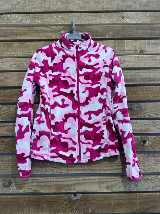 Vintage 90s camo patterned fleece. Zip up. Size Small.