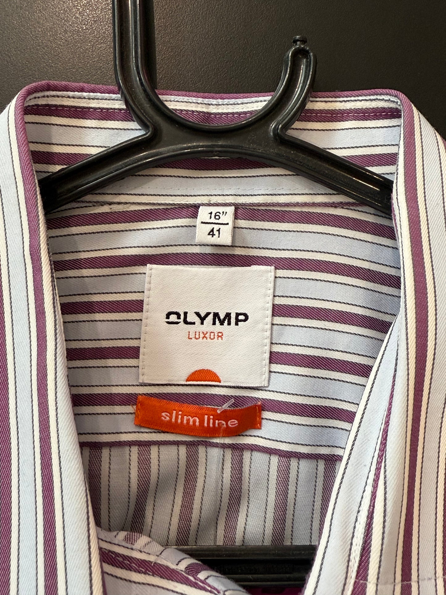Olymp striped shirt - Size Large. 16" collar.